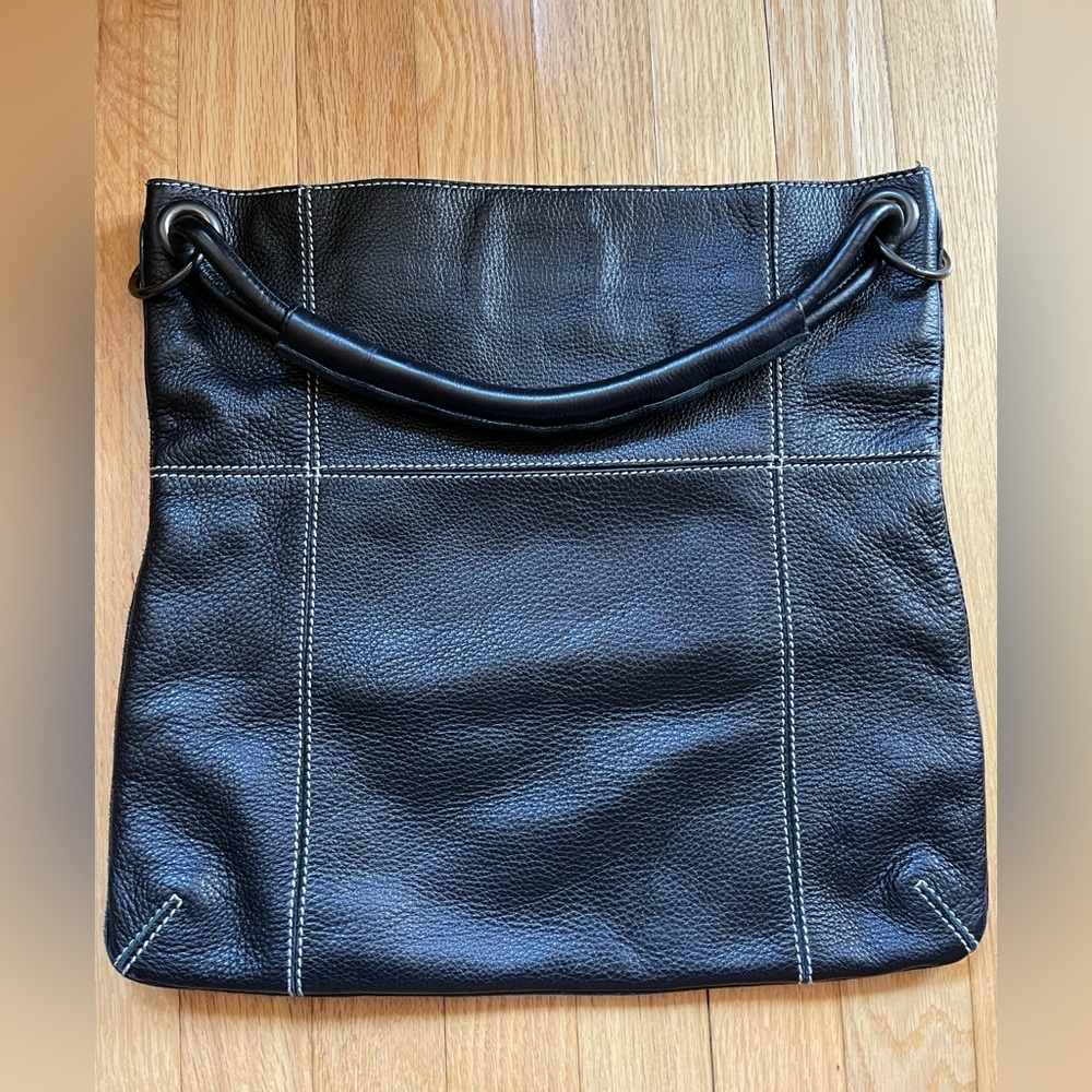 Bottega Veneta, Vintage Black w/white stitching Deerskin Leather Hobo bag - Picture 4 of 14